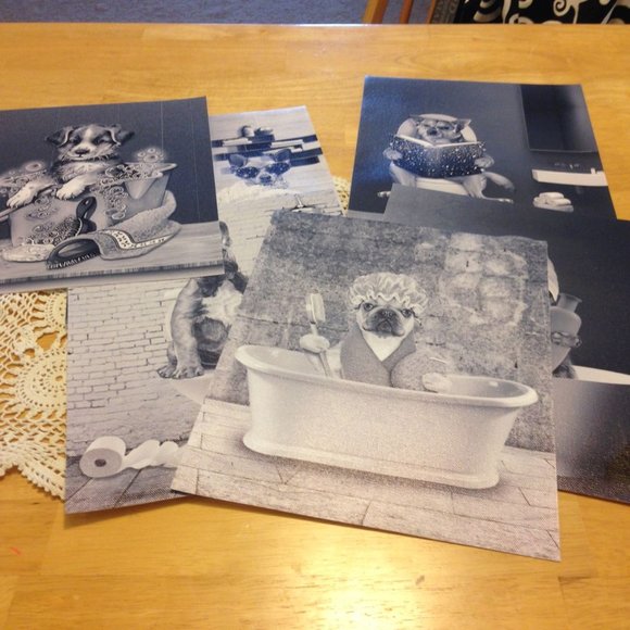 Funny pet prints on synthetic canvas feel fabric, Dogs and Cats - Picture 1 of 9